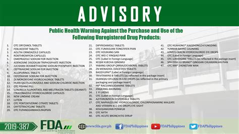 FDA Advisory No. 2019.